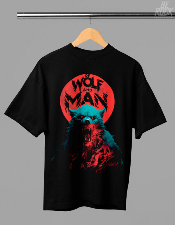 Be Rock Camiseta Oversize Of Wolf and Man