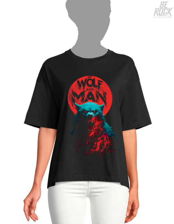 Be Rock Revolution Camiseta Oversize Of Wolf and Man