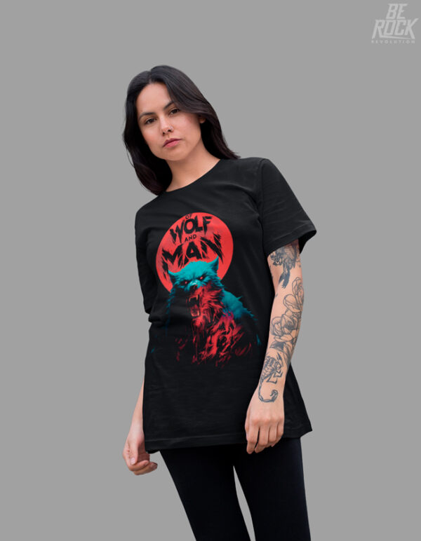 Be Rock Camiseta Of Wolf and Man